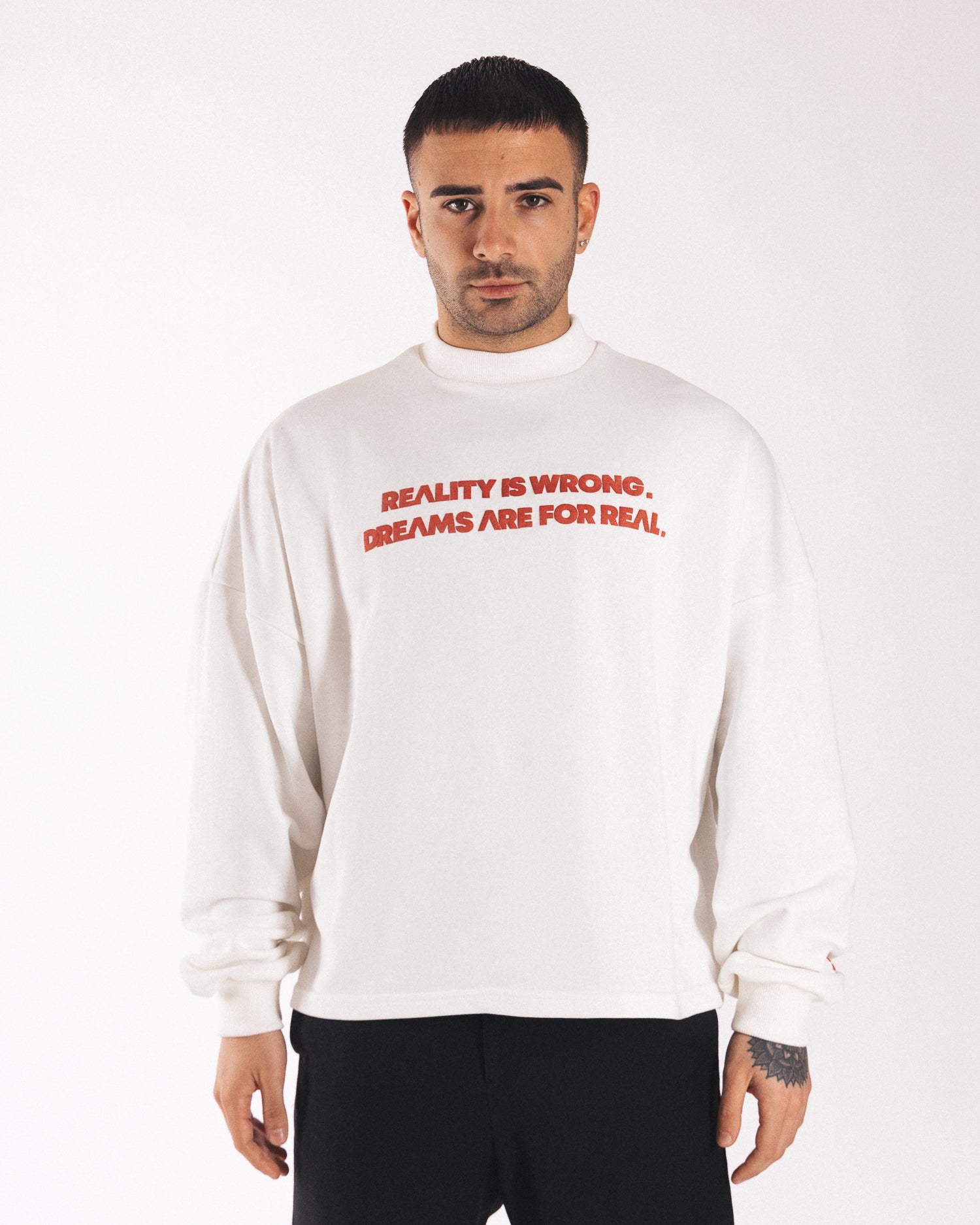 DREAMS CREWNECK CROP WHITE